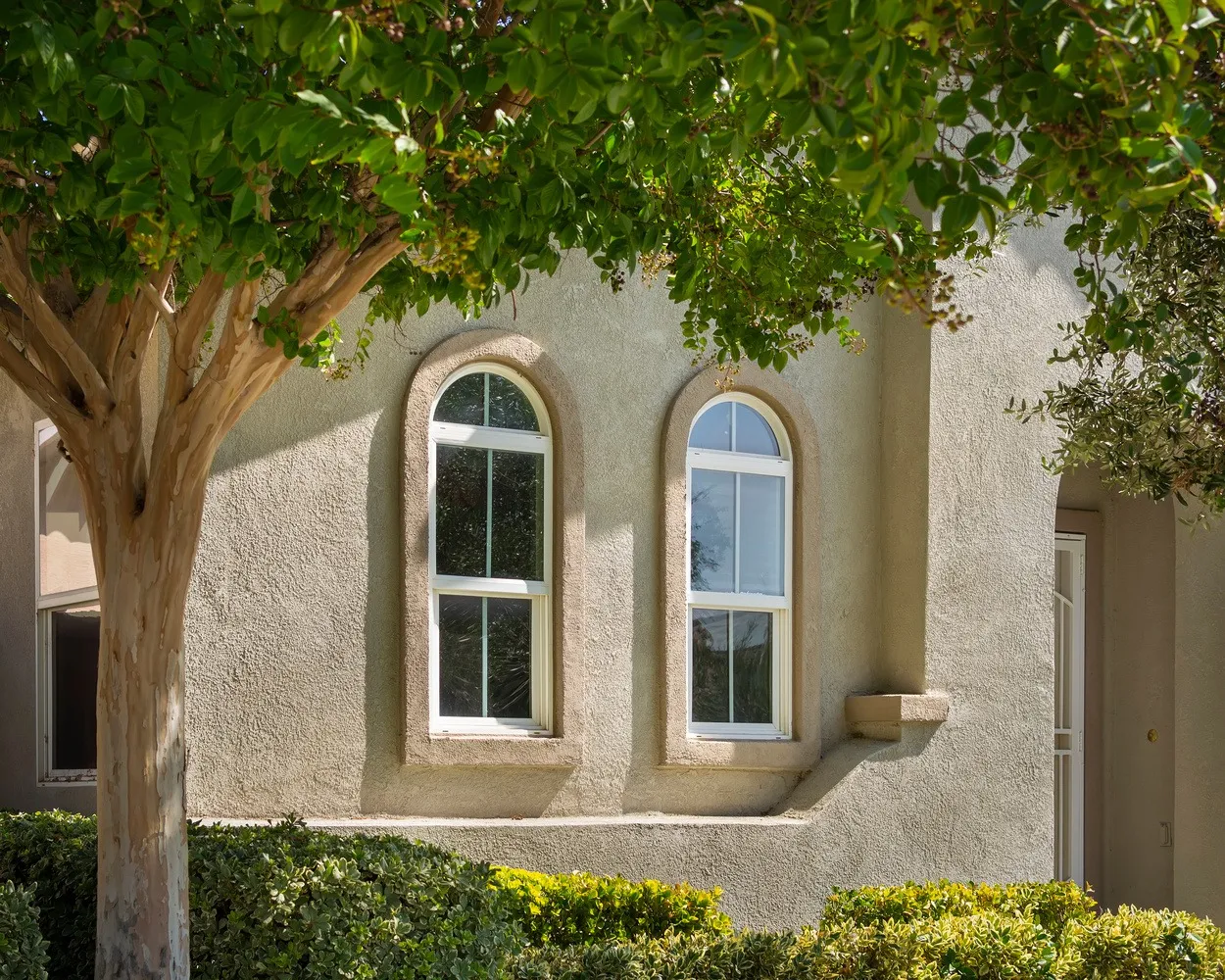 close up to the exterior of the house cover with stucco Northbrook